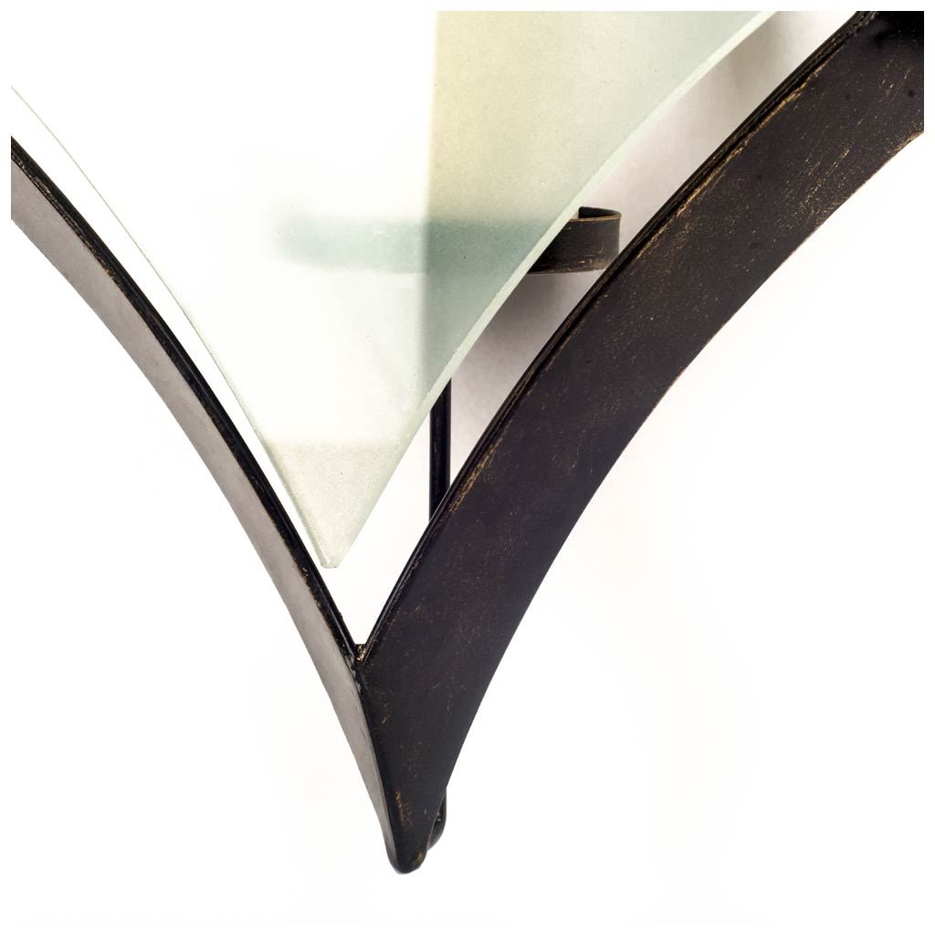 Tarquin I Black Metal Frame w/Frosted Glass Shade Wall Candle Holder