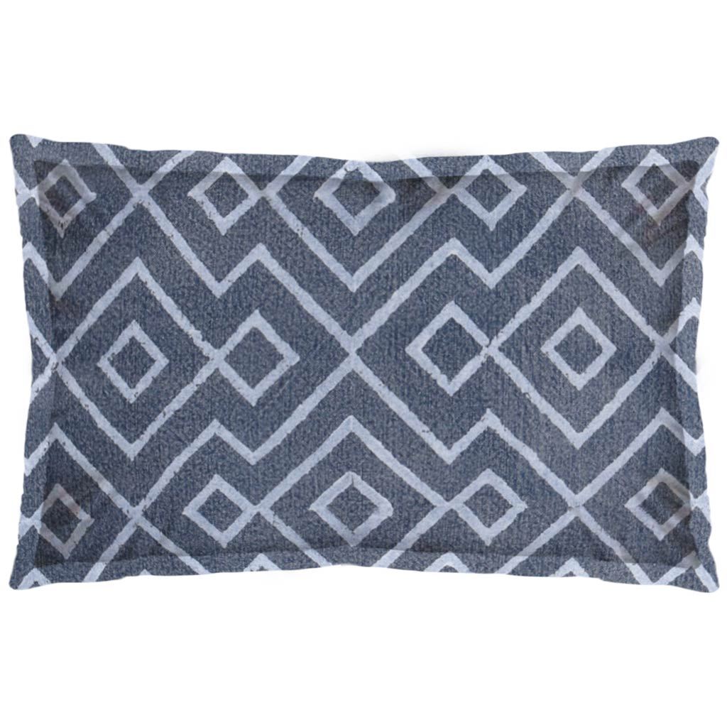 Boswell III 13 x 21 Blue Diamond Patterned Pillow Cover