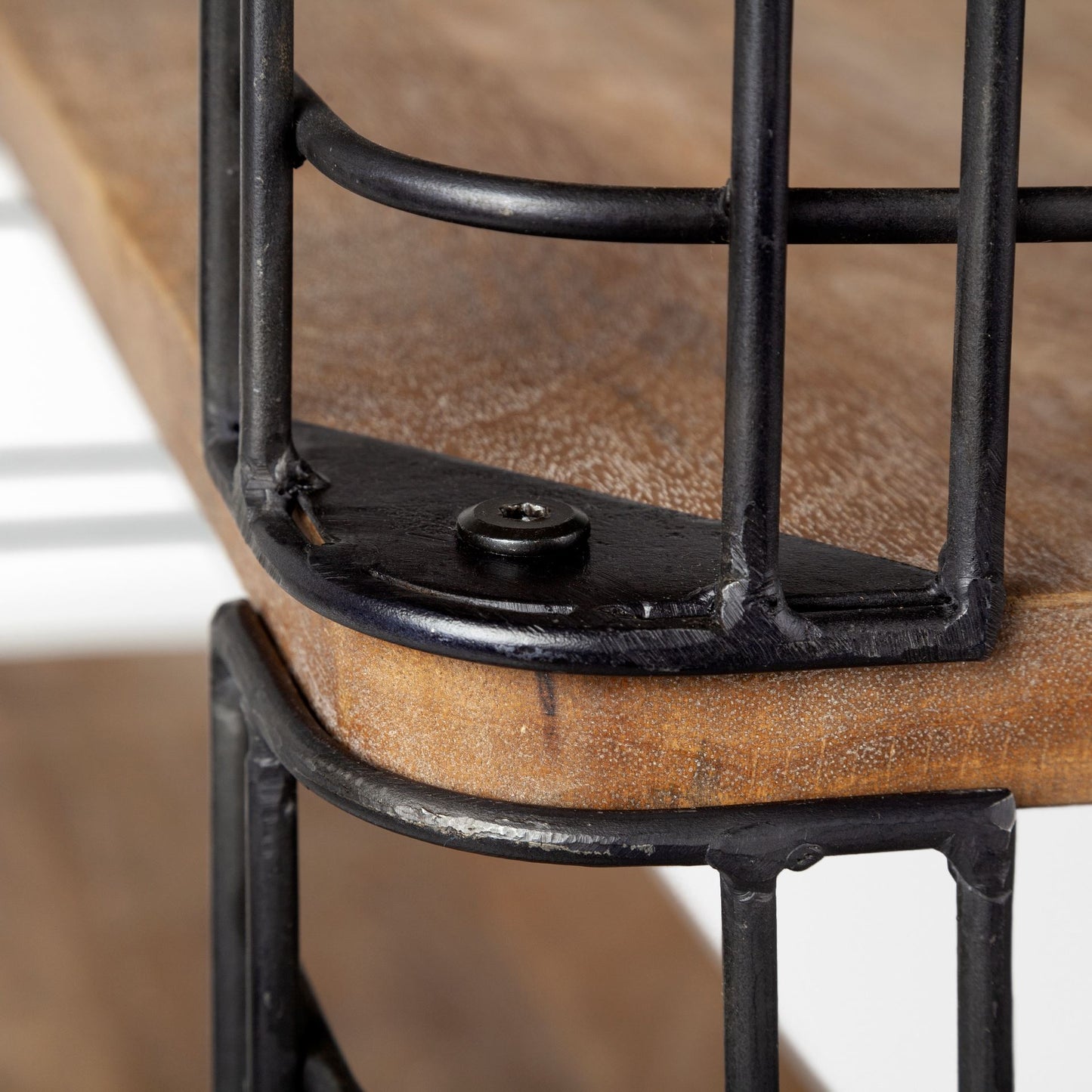 Bradie I 40L x 12W x 79H Brown Wood and Metal Frame Six Shelf Shelving Unit