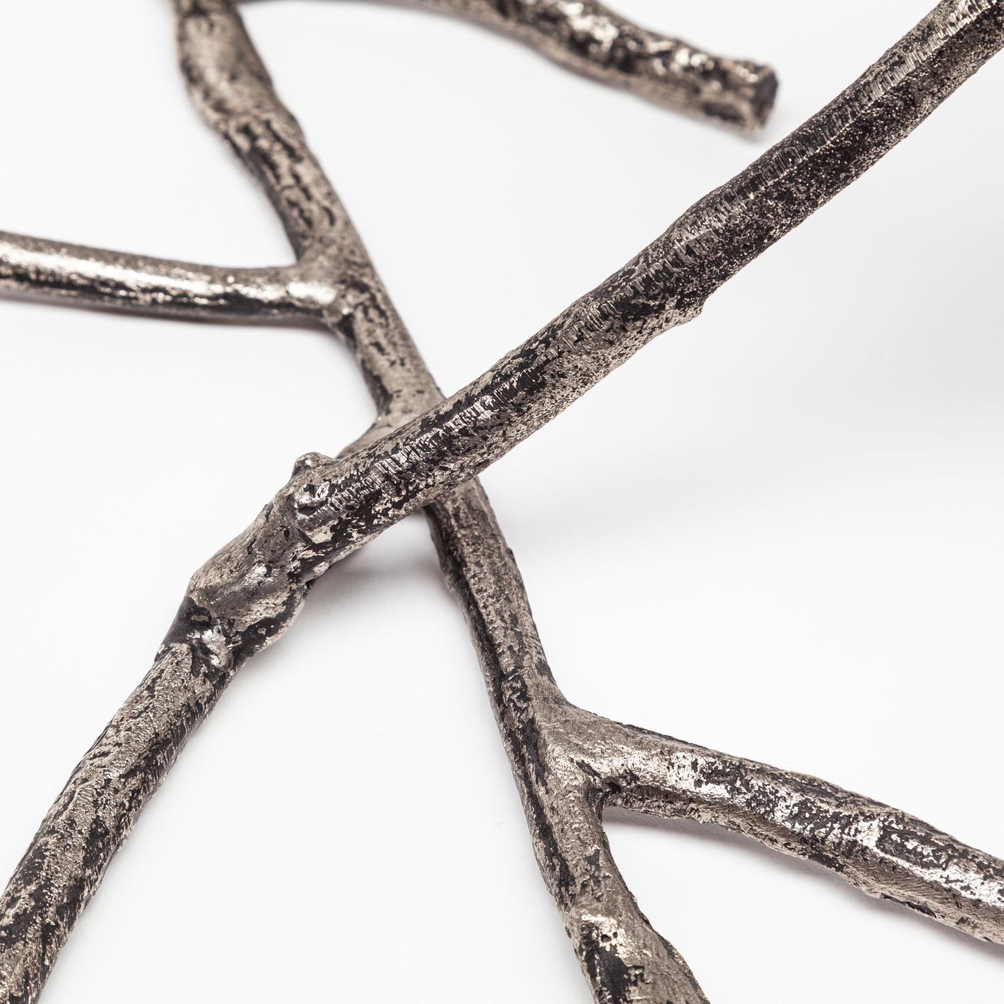 Vine I Distressed Silver Metal Creeper Five Candle Table Candle Holder