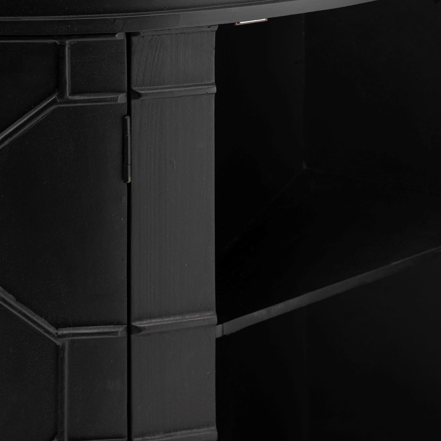 Romers II 18L x 38W Black Fir Veneer 4 Door Patterned Accent Cabinet