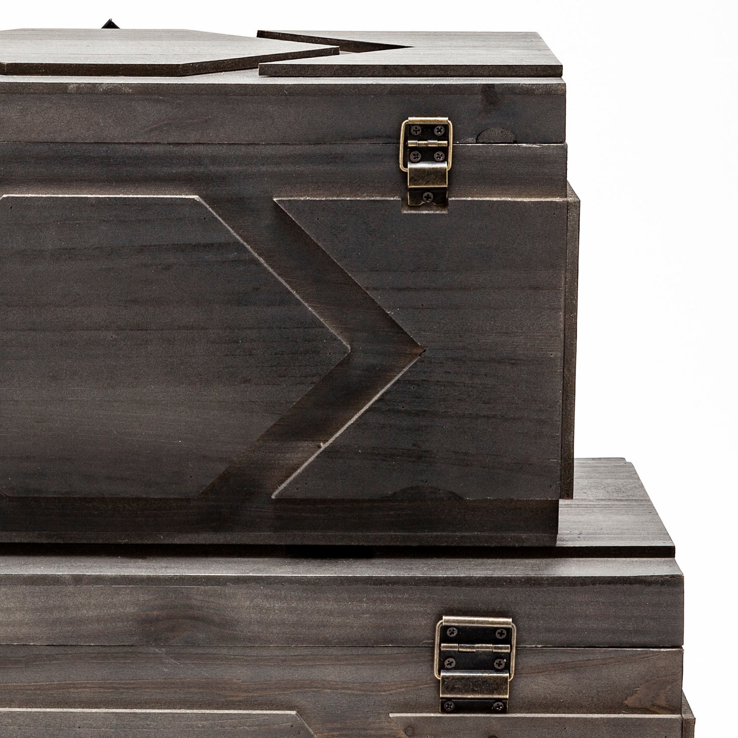 Cassia Set of 2 Brown Wooden Boxes