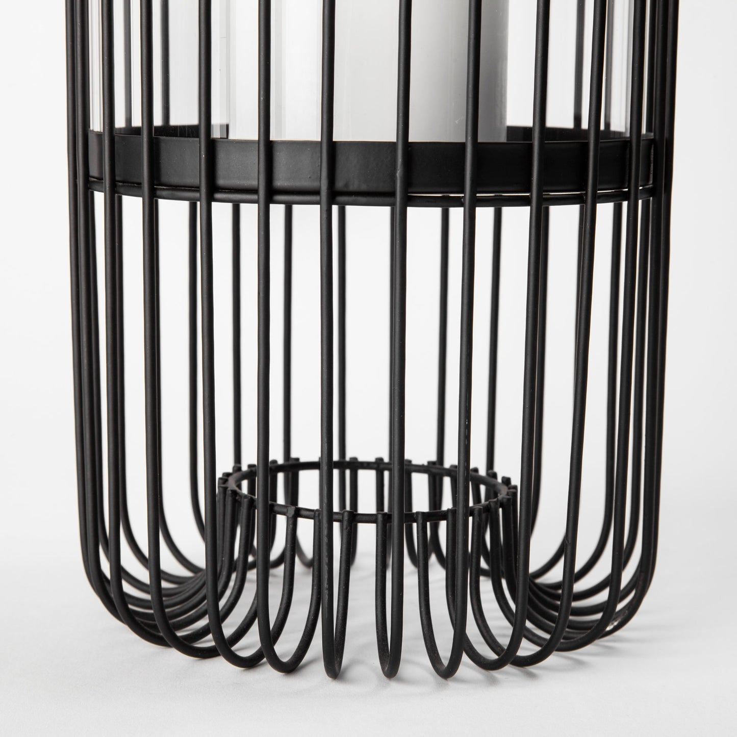 Velo II Large Black Metal Cylindrical Table Candle Holder