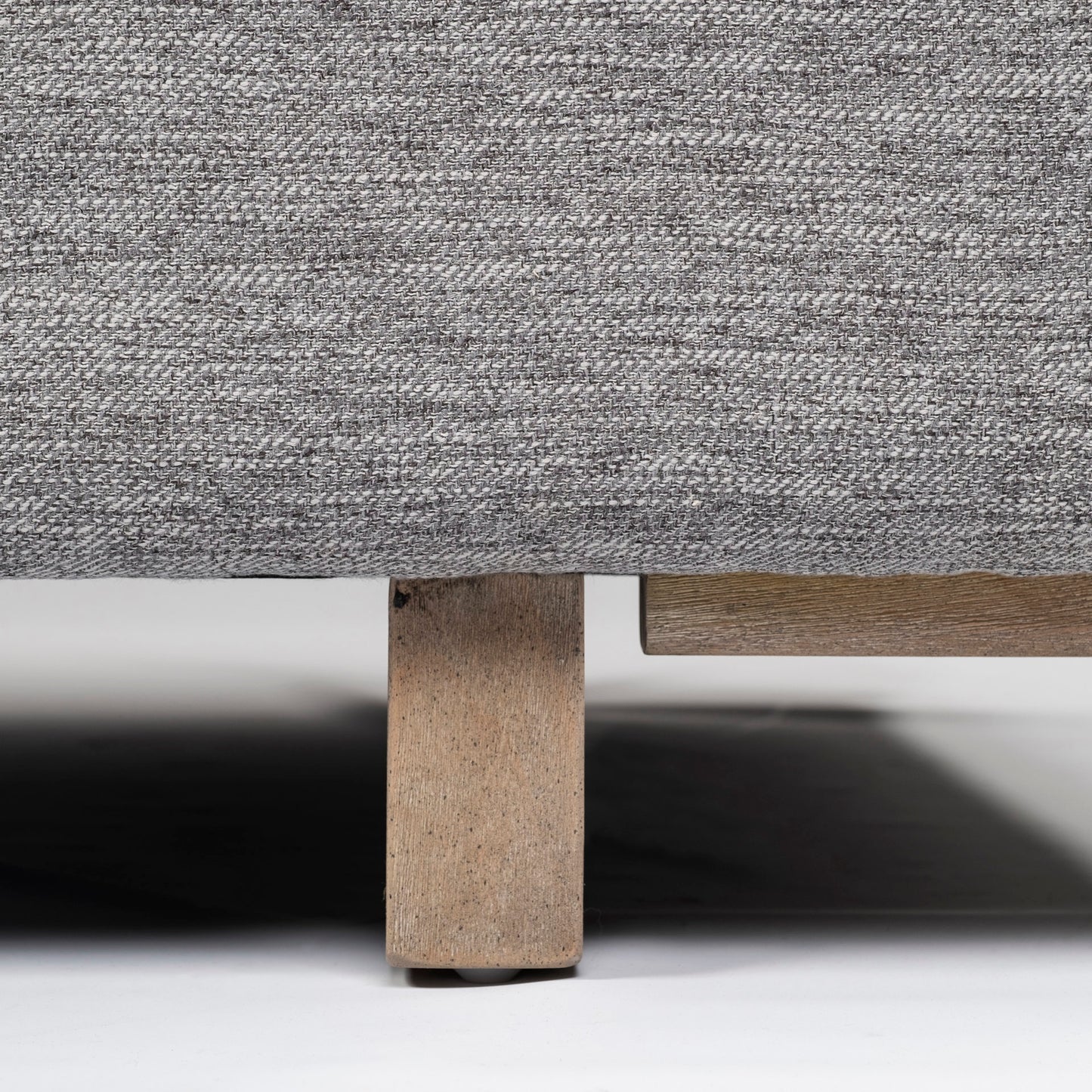 Roy II Castlerock Gray Upholstered and Brown Wood Frame Arm Chair