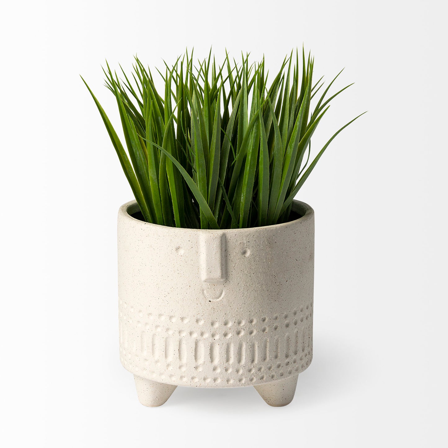 Jacob I Short White Ceramic Smiling Face Vase