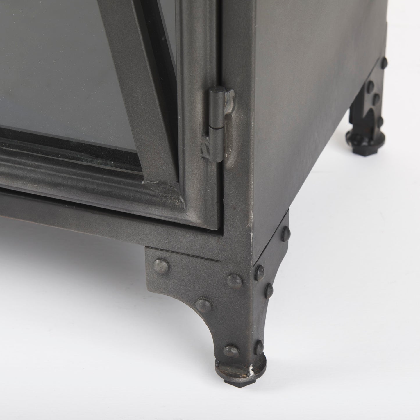 Poppy II 73.8" H Black Metal With Glass Door Display Cabinet