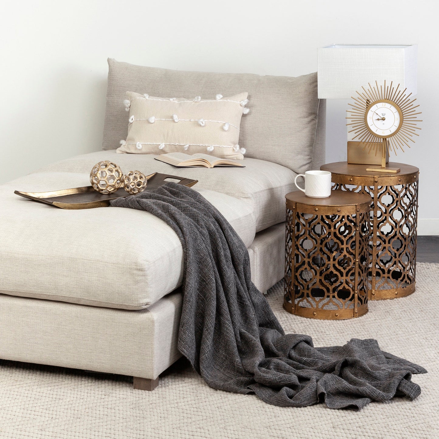 Rudebekia (Set of 2) 16L x 16W Gold Round Metal Accent Tables