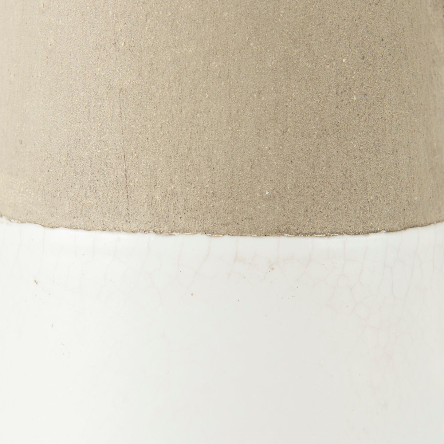 Garand Small 13H Two-Toned White Natural Ceramic Jug