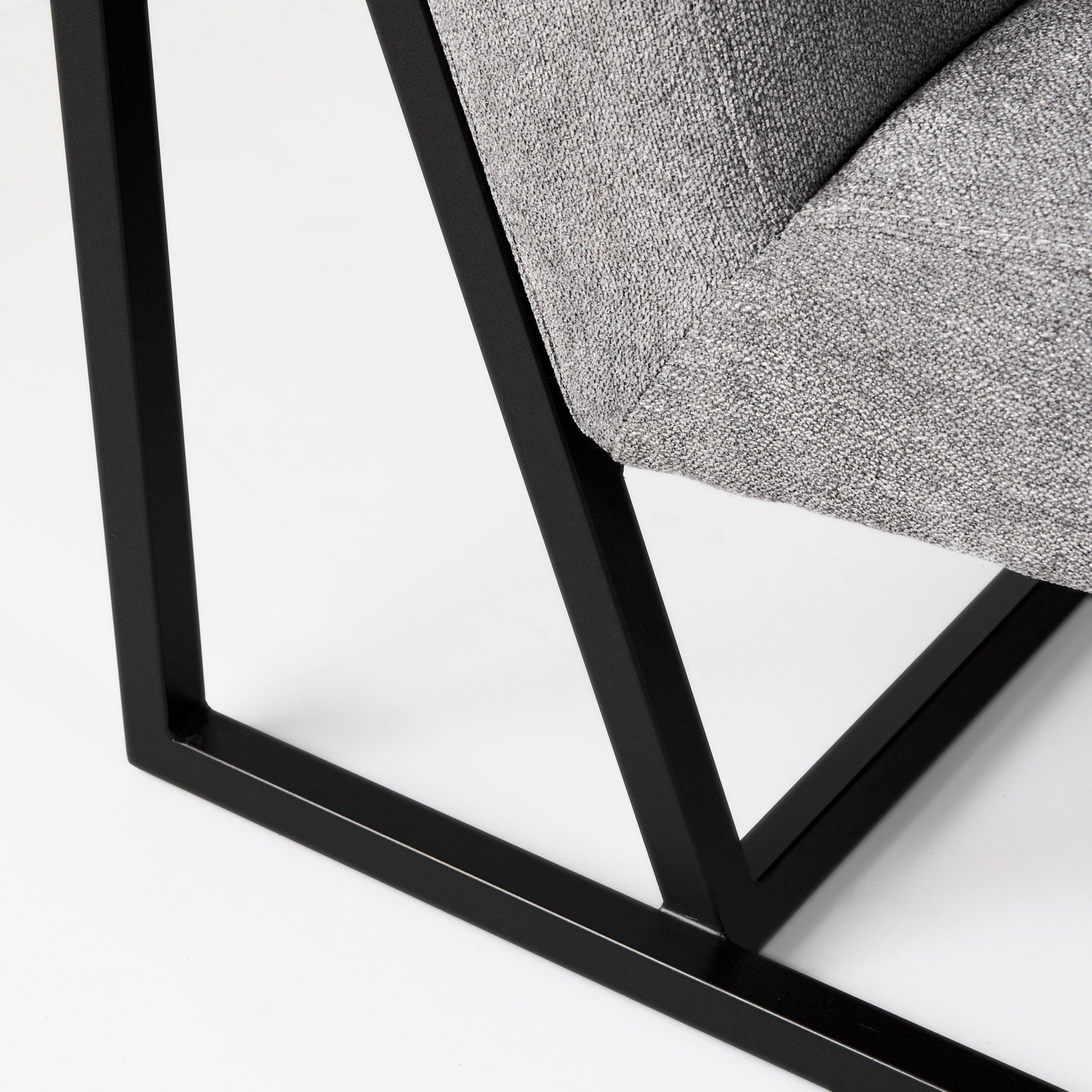 Armelle Gray Fabric Seat W/Black Metal Frame Accent Chair