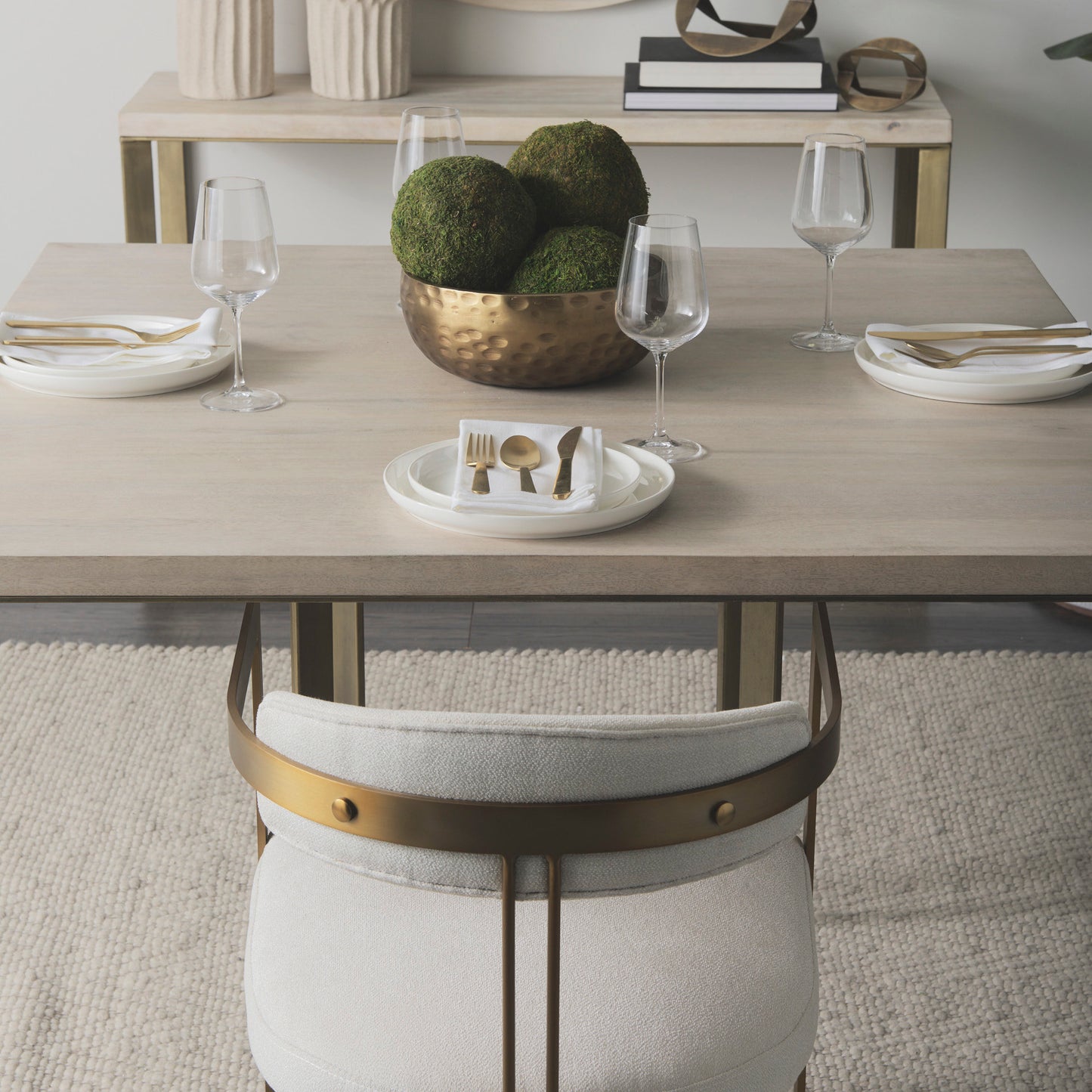 Karmel 12L x 12W Gold Hammered Aluminum Bowl