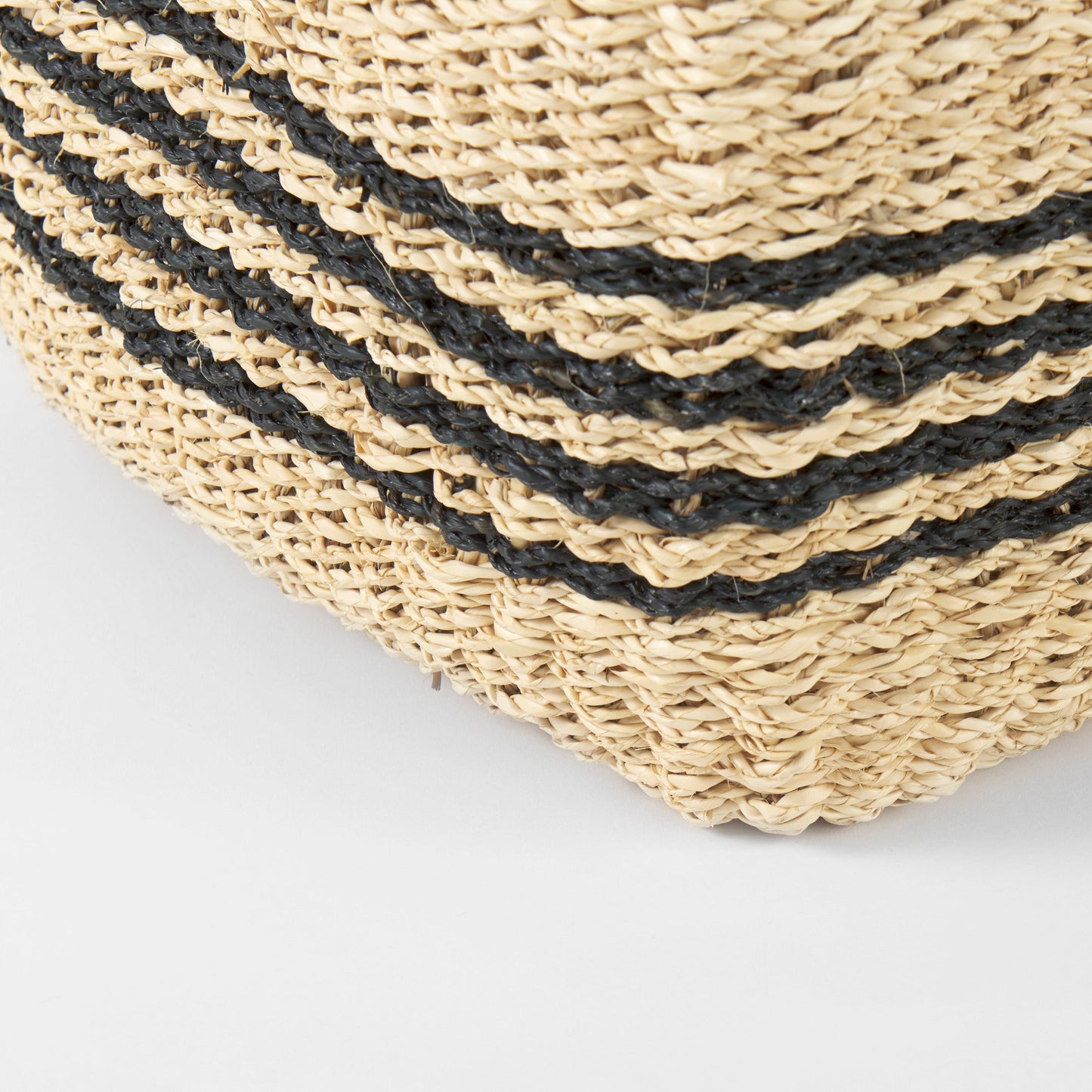 Emma 17.3L x 13.0W x 11.0H (Set of 2) Light Brown Seagrass Rectangular Basket W/ Black Stripes