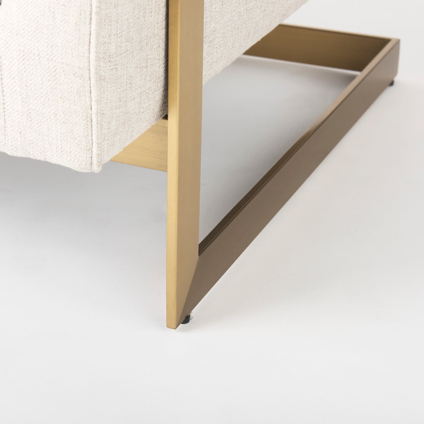 Rupert Cream Poly-Linen Seat w/ Gold Stainless Steel Frame Accent Chair