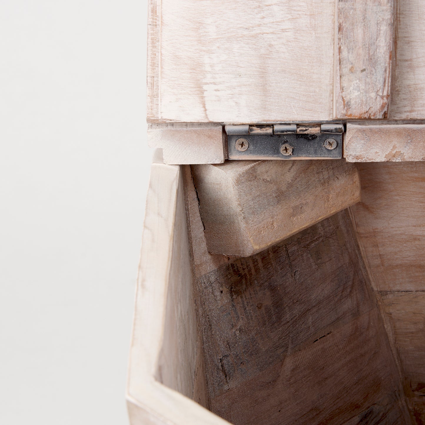 Esagono Octagonal Reclaimed Wood End/Side Table w/ Storage