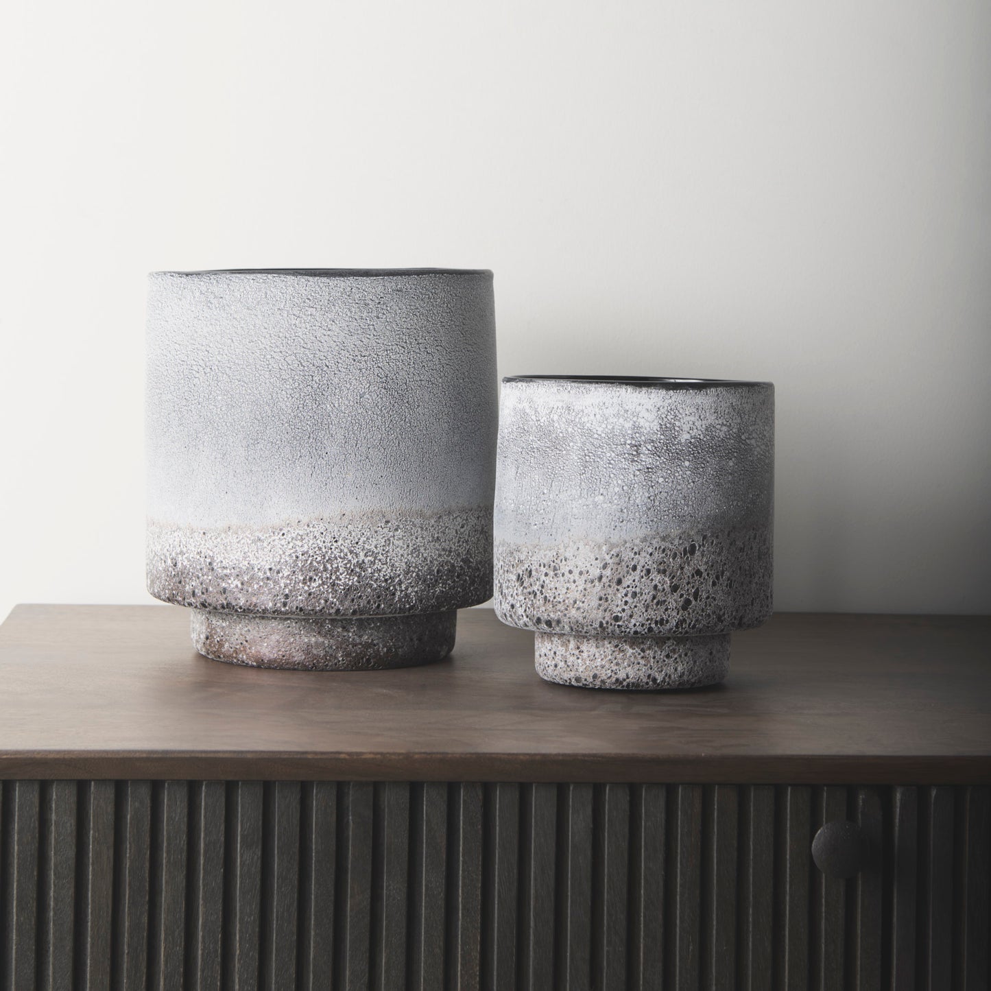 Squally 6.0L x 6.0W x 6.4H Black/Brown Glass Ombre Textured Small Vase