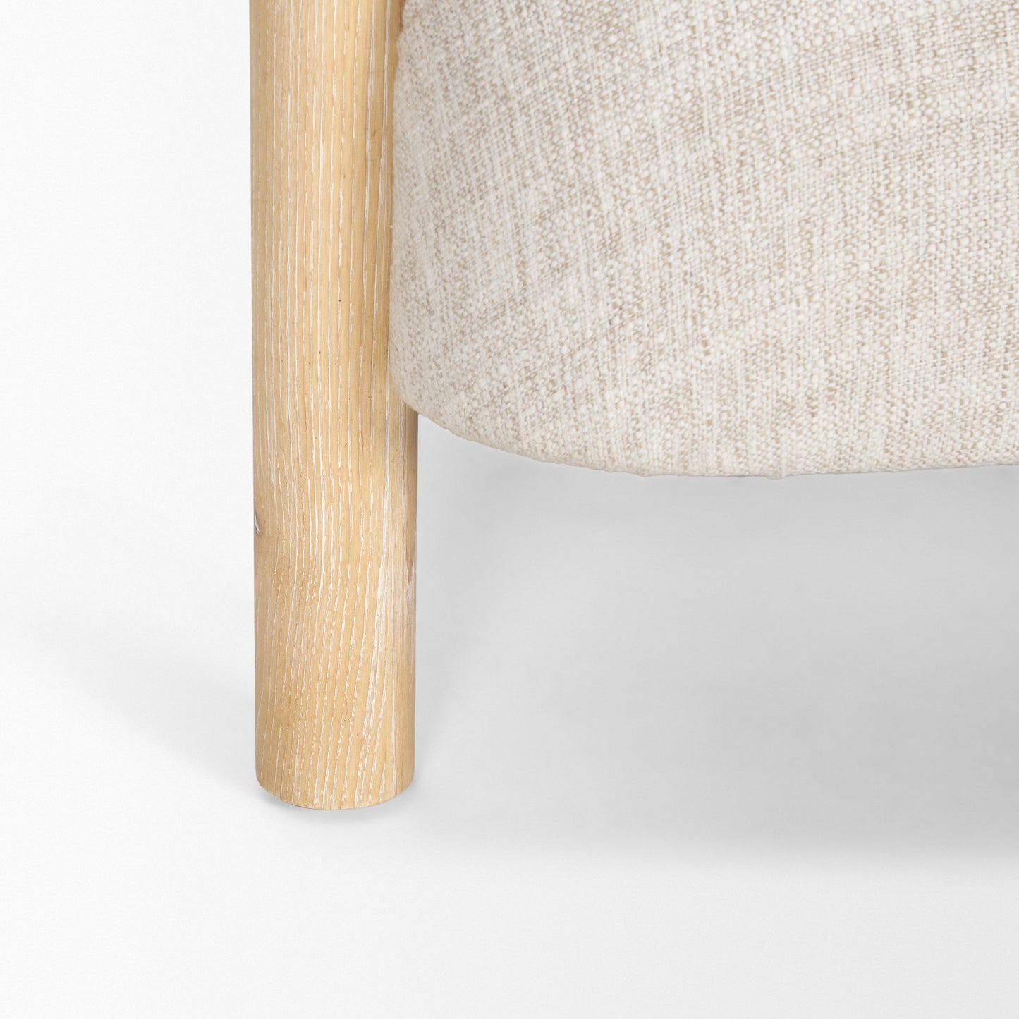 Gianna Open Back Light Brown Wood w/ Oatmeal Fabric Accent Chair