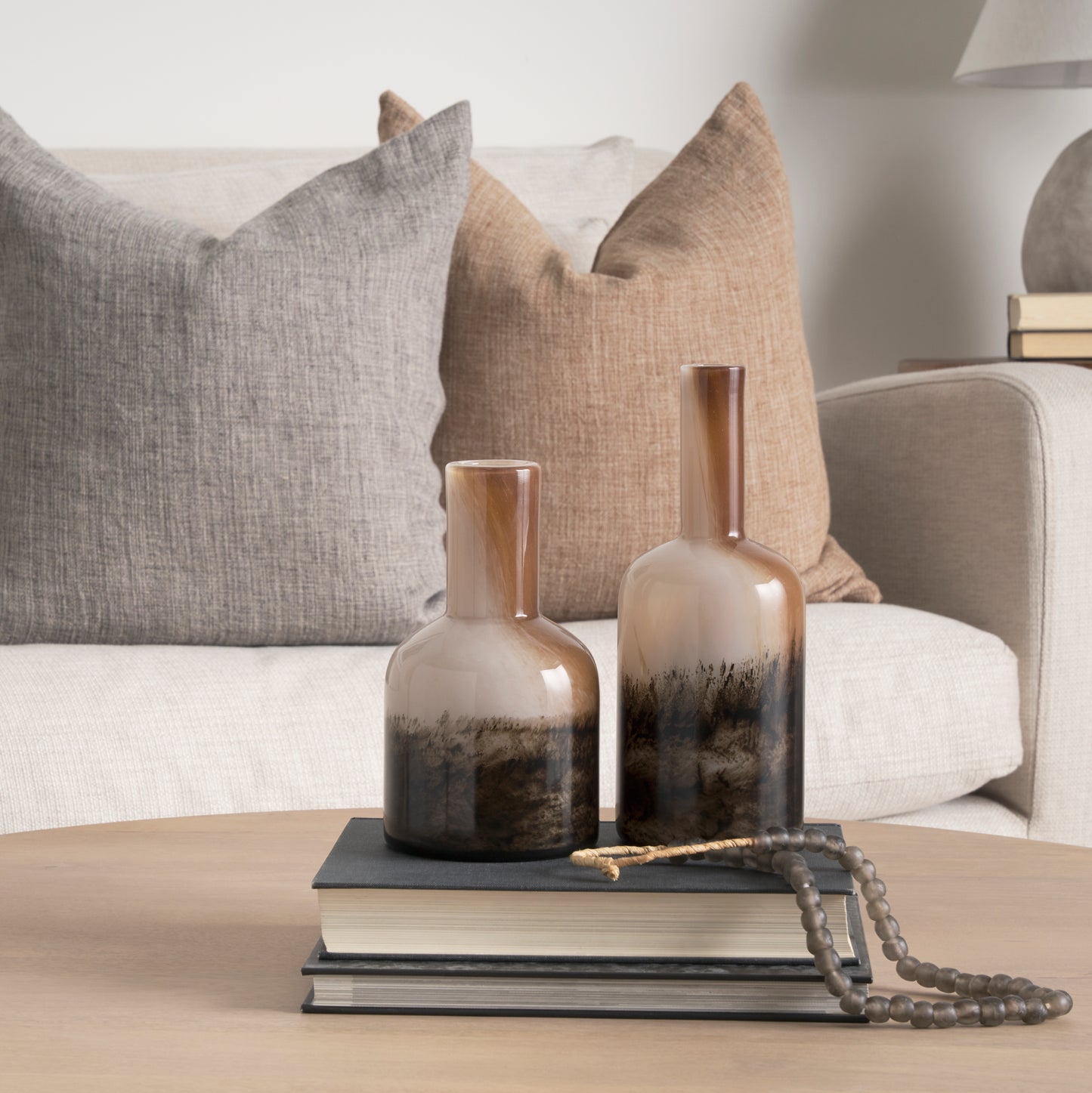 Marans Short Amber Multi-Color Glass Vase