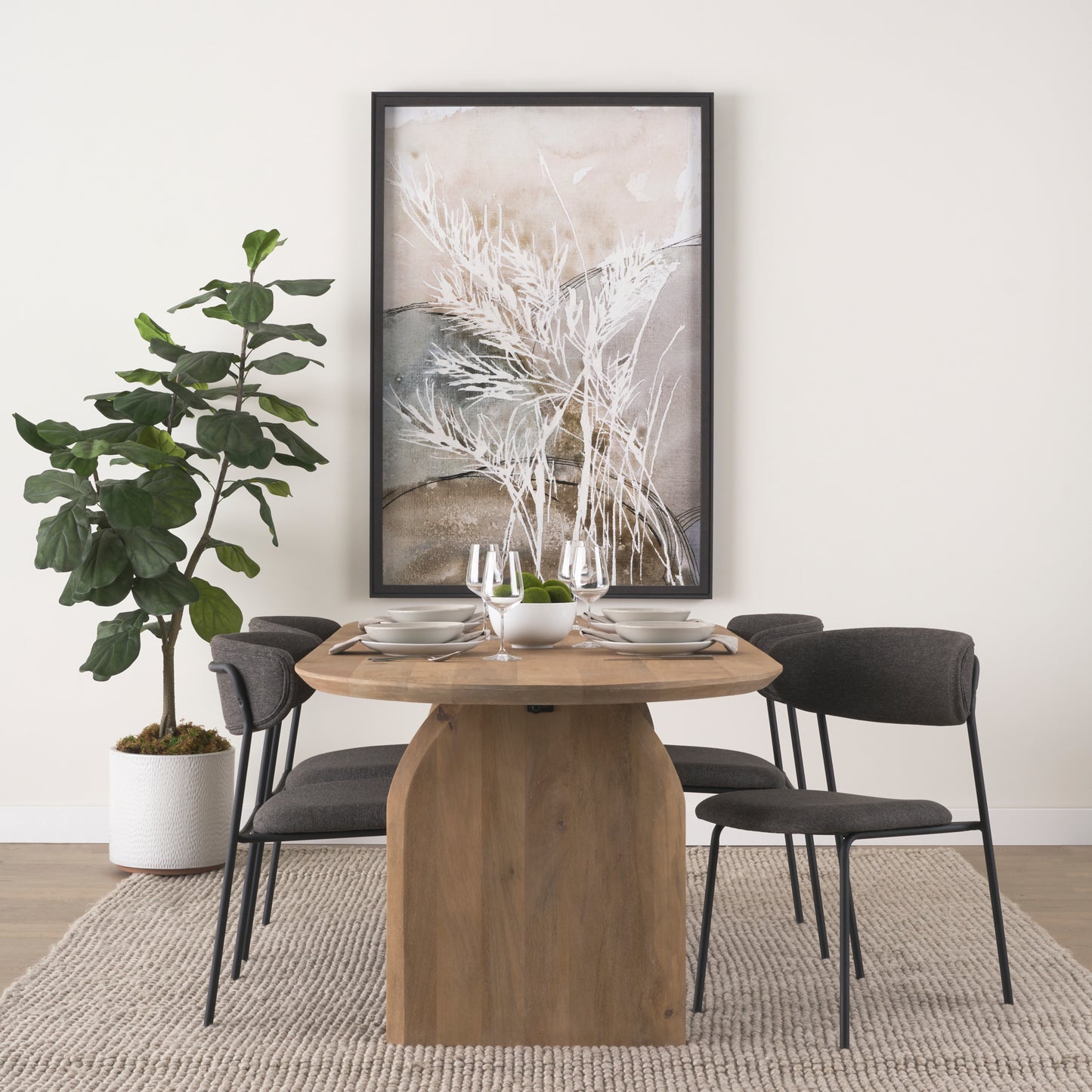 Corey Dining Chair w/ Gray Fabric & Matte Black Metal