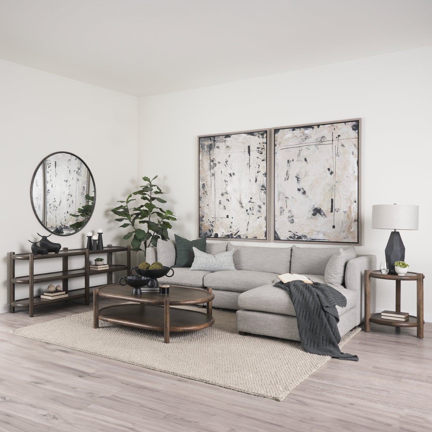 Halston Arm Pillow Light Gray Performance Fabric