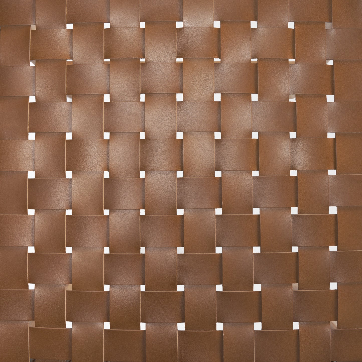 Shane Brown Wood w/ Woven Brown Leather Counter Stool