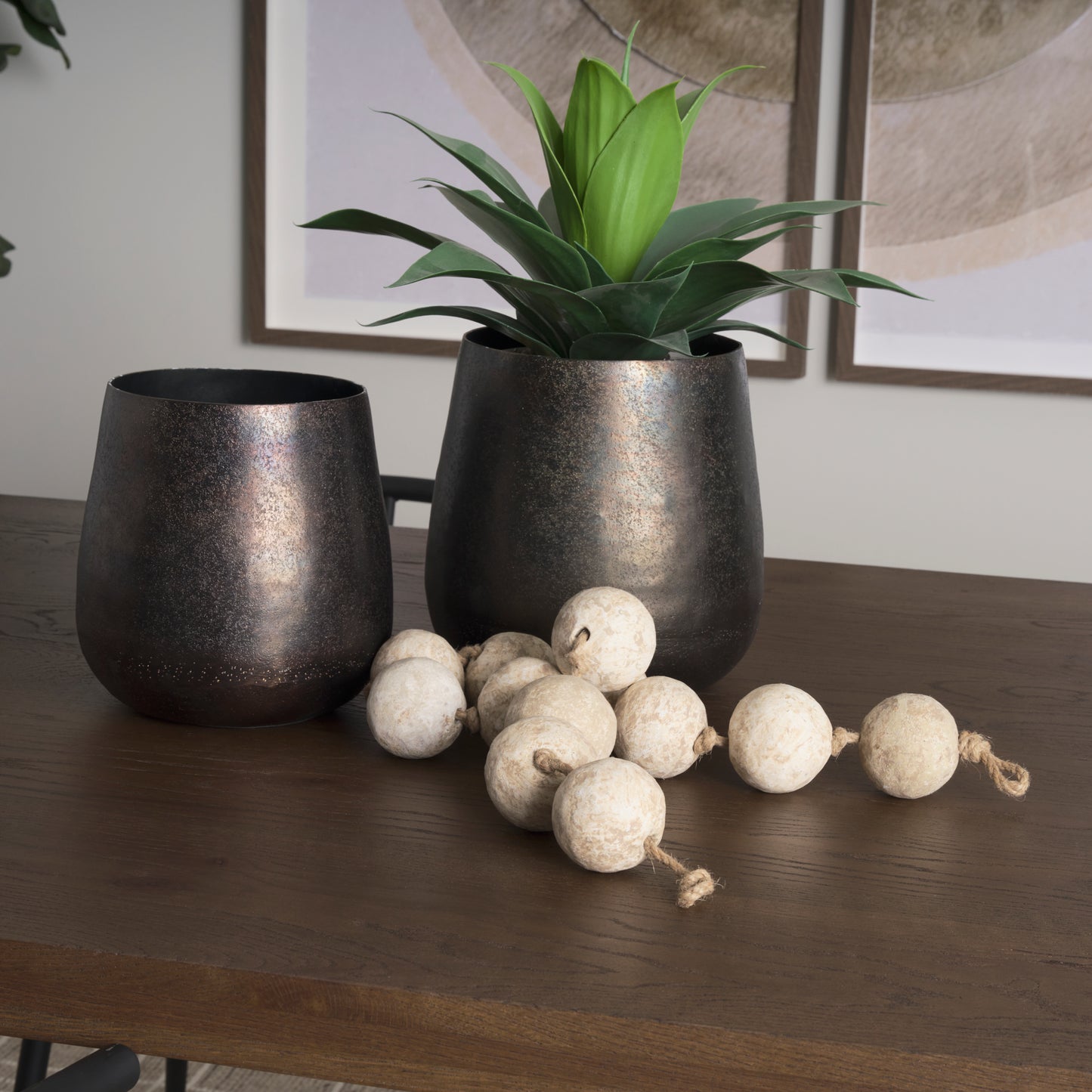 Quade Small Gold Metal Planter