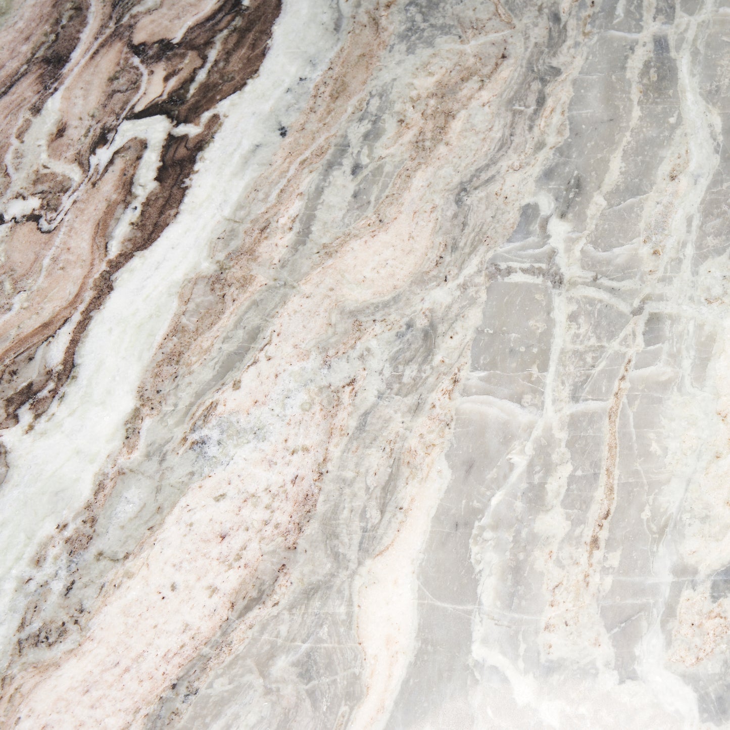 Allyson 54" Round Brown Pedestal w/ Pink Marble Top Dining Table