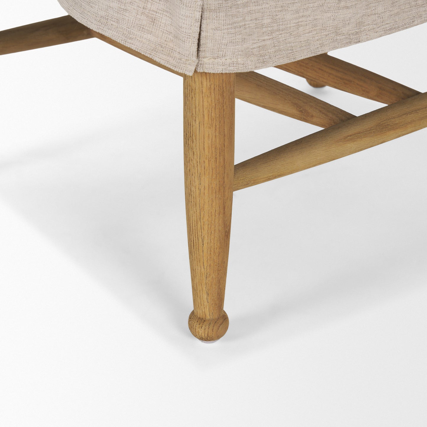 Whitley Oatmeal Performance Fabric w/ Oak Wood Dining Chair