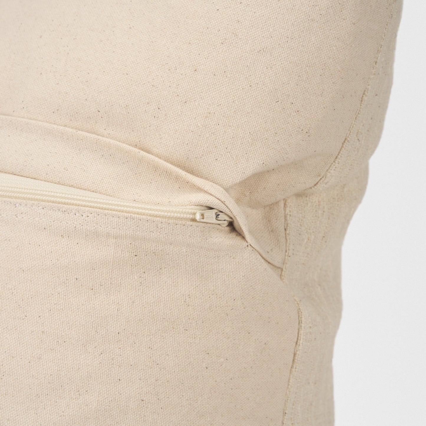 Jenner Cream Cotton-Linen Blend Decorative Square Pillow Cover