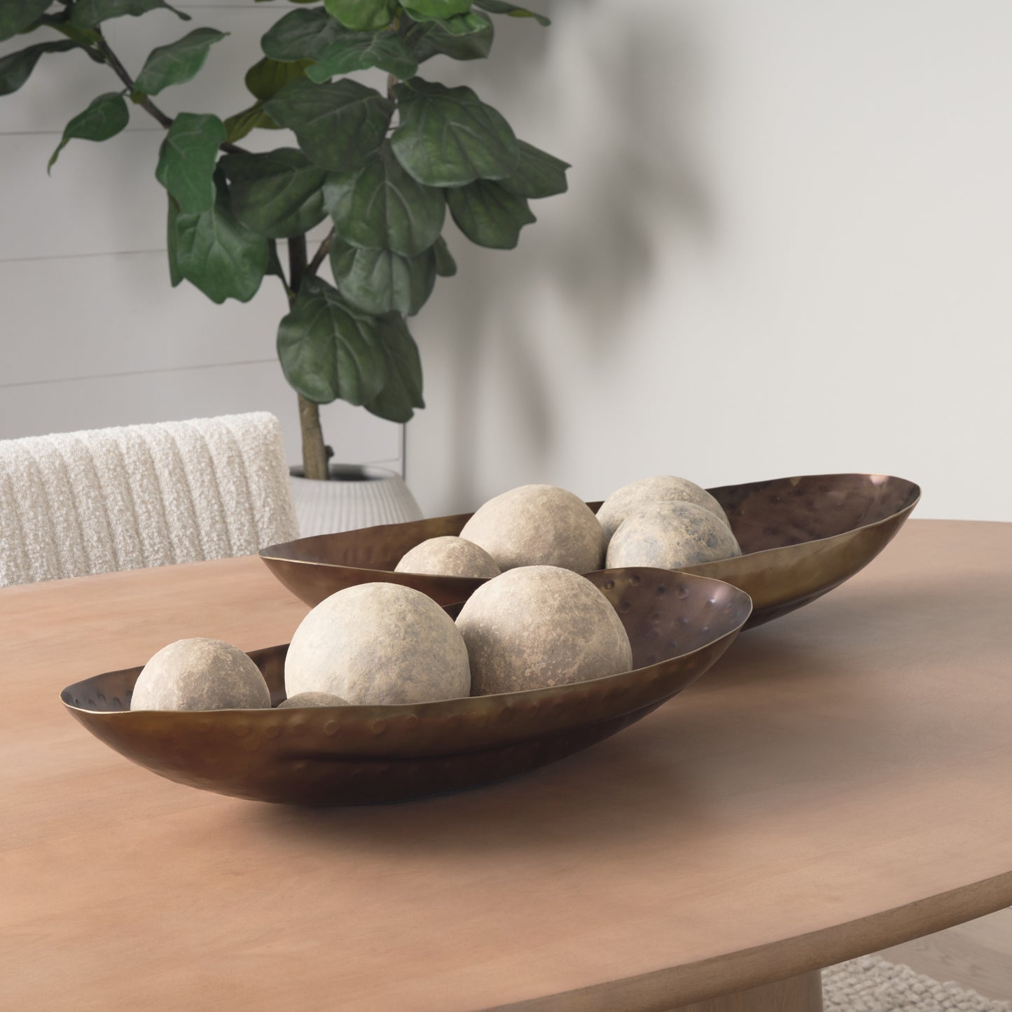 Karmen (Set of 2) Gold Hammered Oversized Bowls