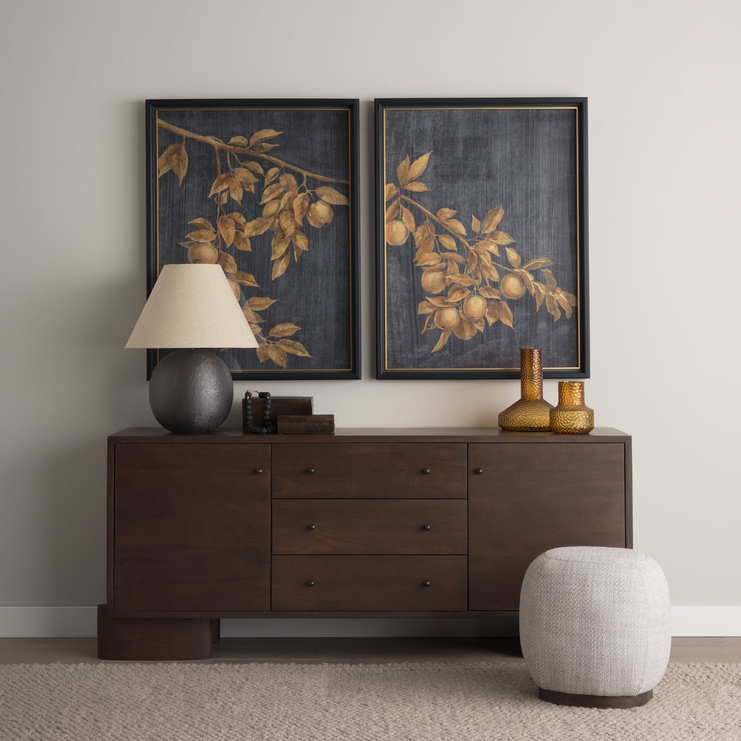 Jolene Short Amber Glass Vase