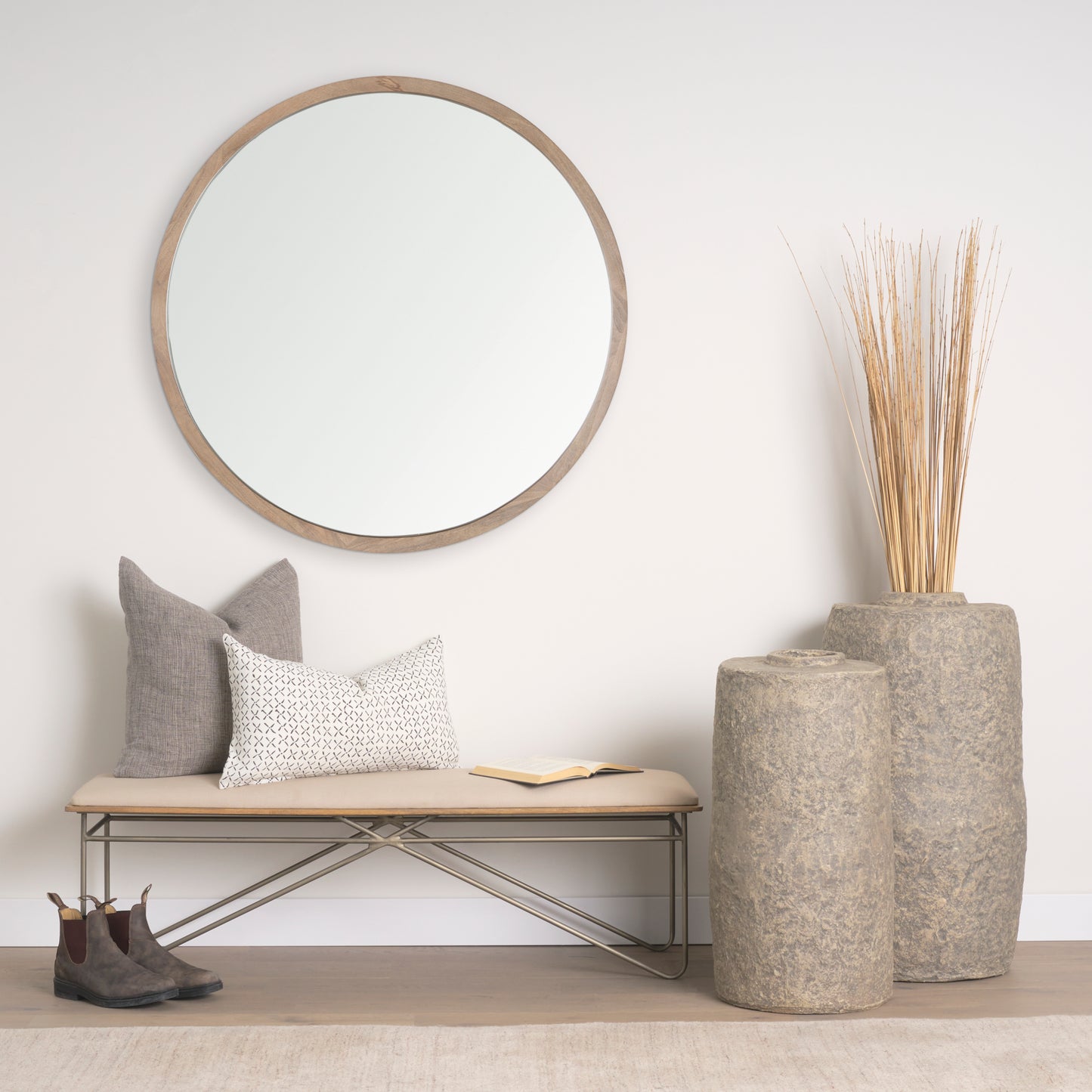 Rama Small Gray Paper Mache Floor Vase