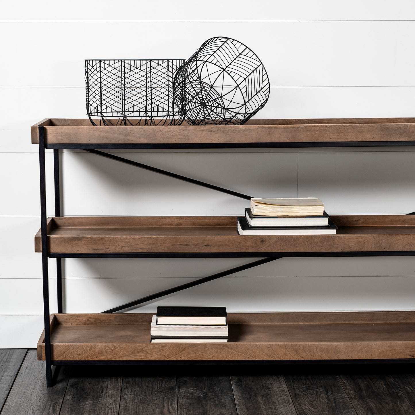 Idris Set of 2 Black Metal Geometric Mesh Bowls