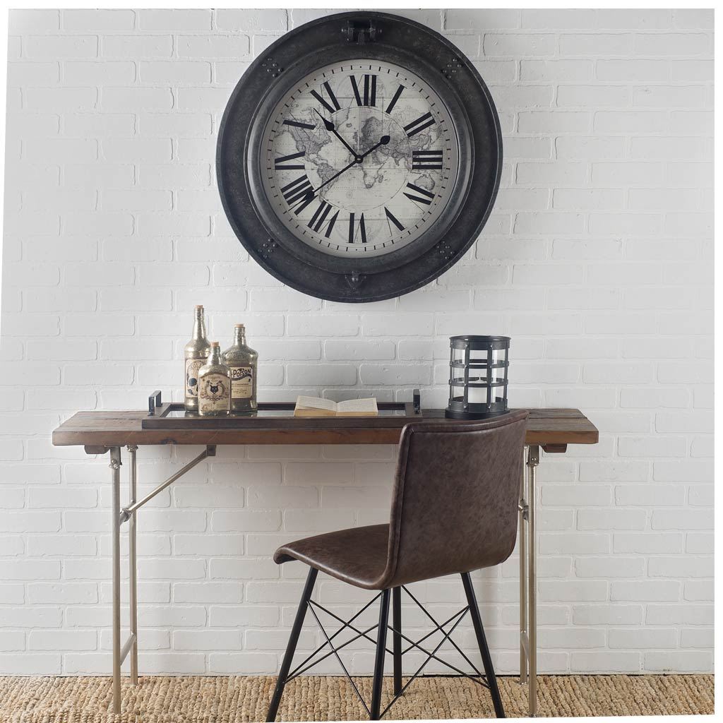 Oliver Black Metal/Glass Caged Table Candle Holder