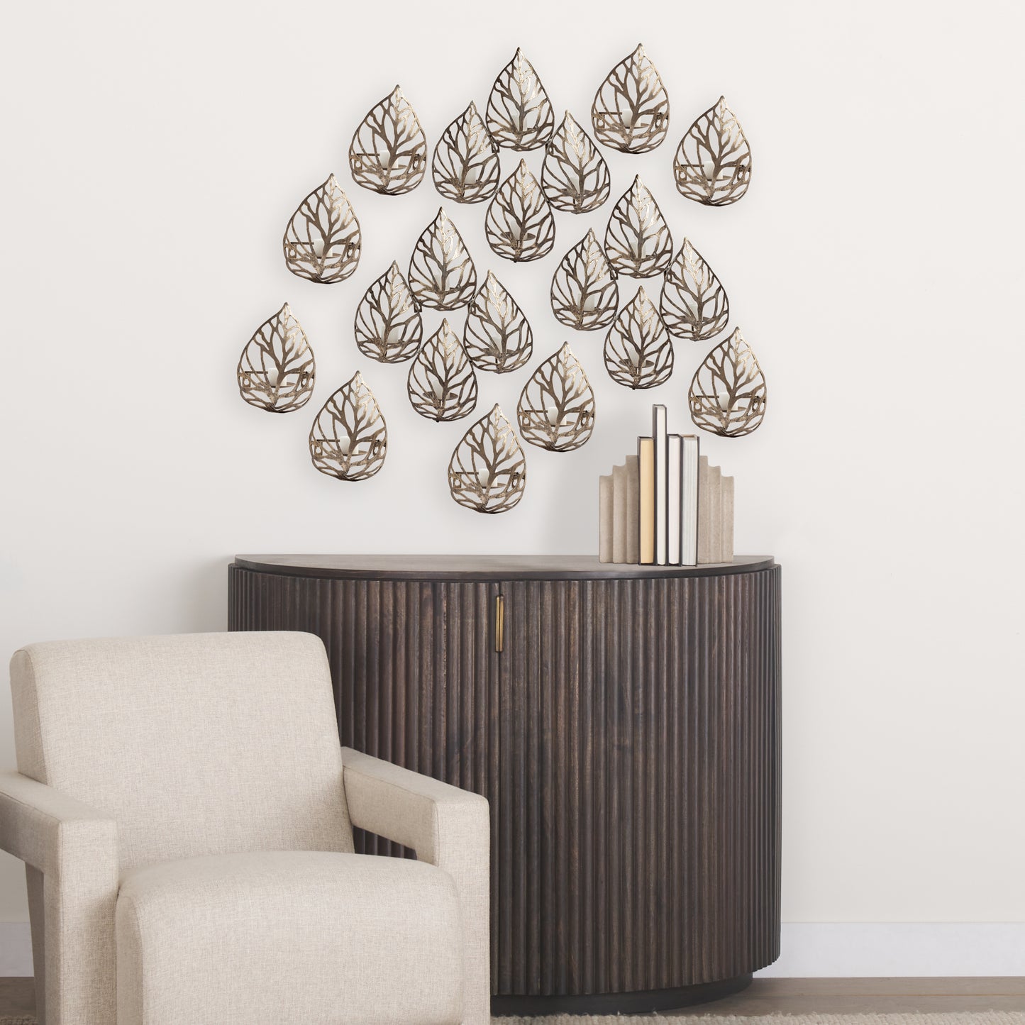 Lana I Single Champagne Toned Wall Candle Holder