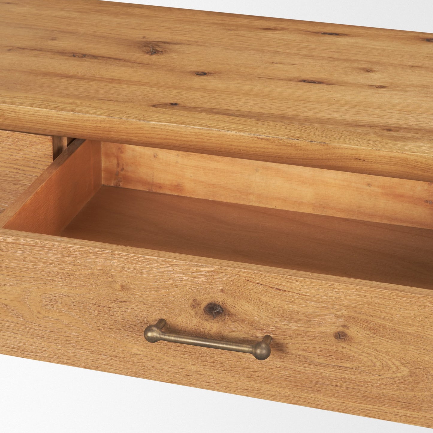 Belford 72" Light Brown Oak Wood Console Table