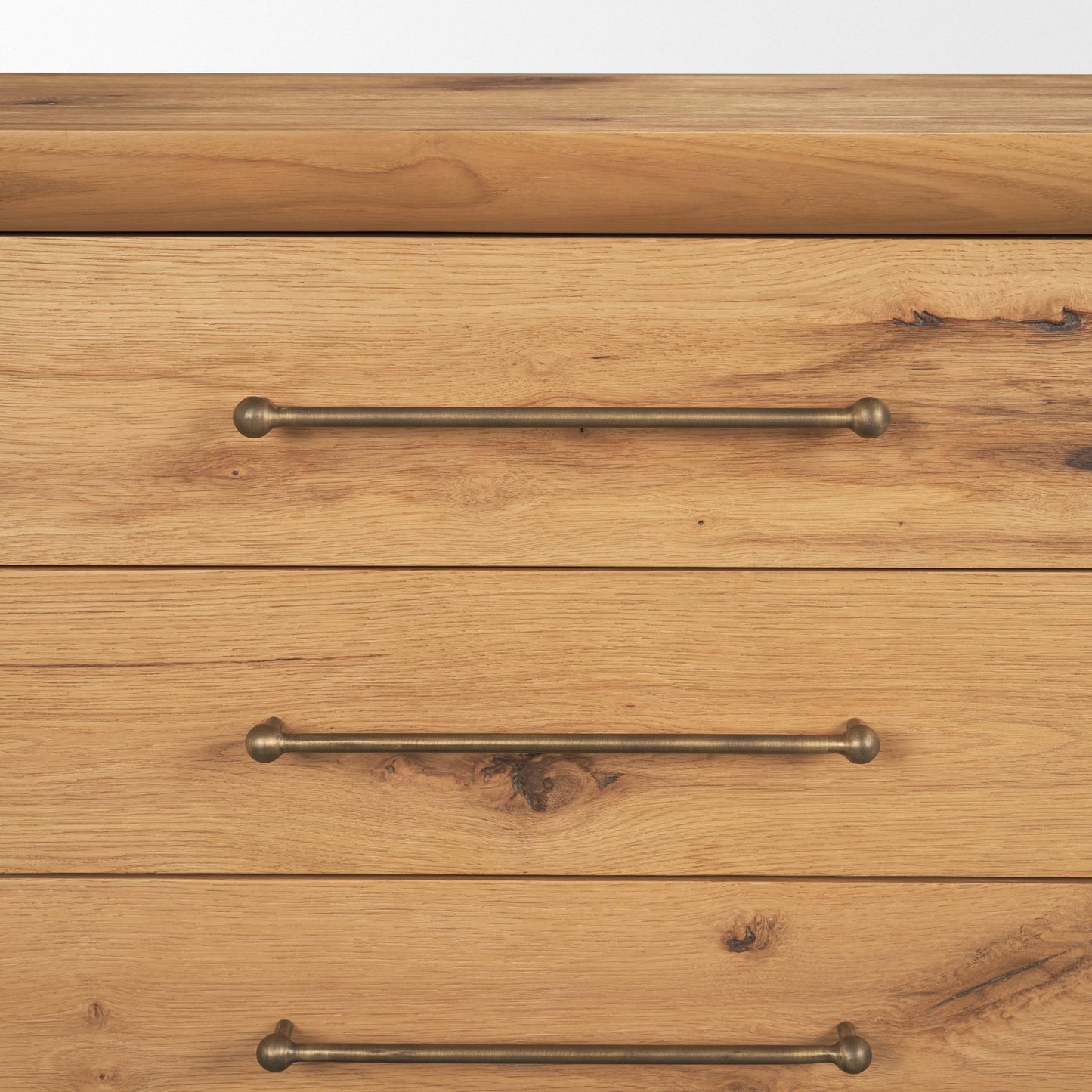 Belford 3-Drawer Light Brown Oak Wood Closed Nightstand