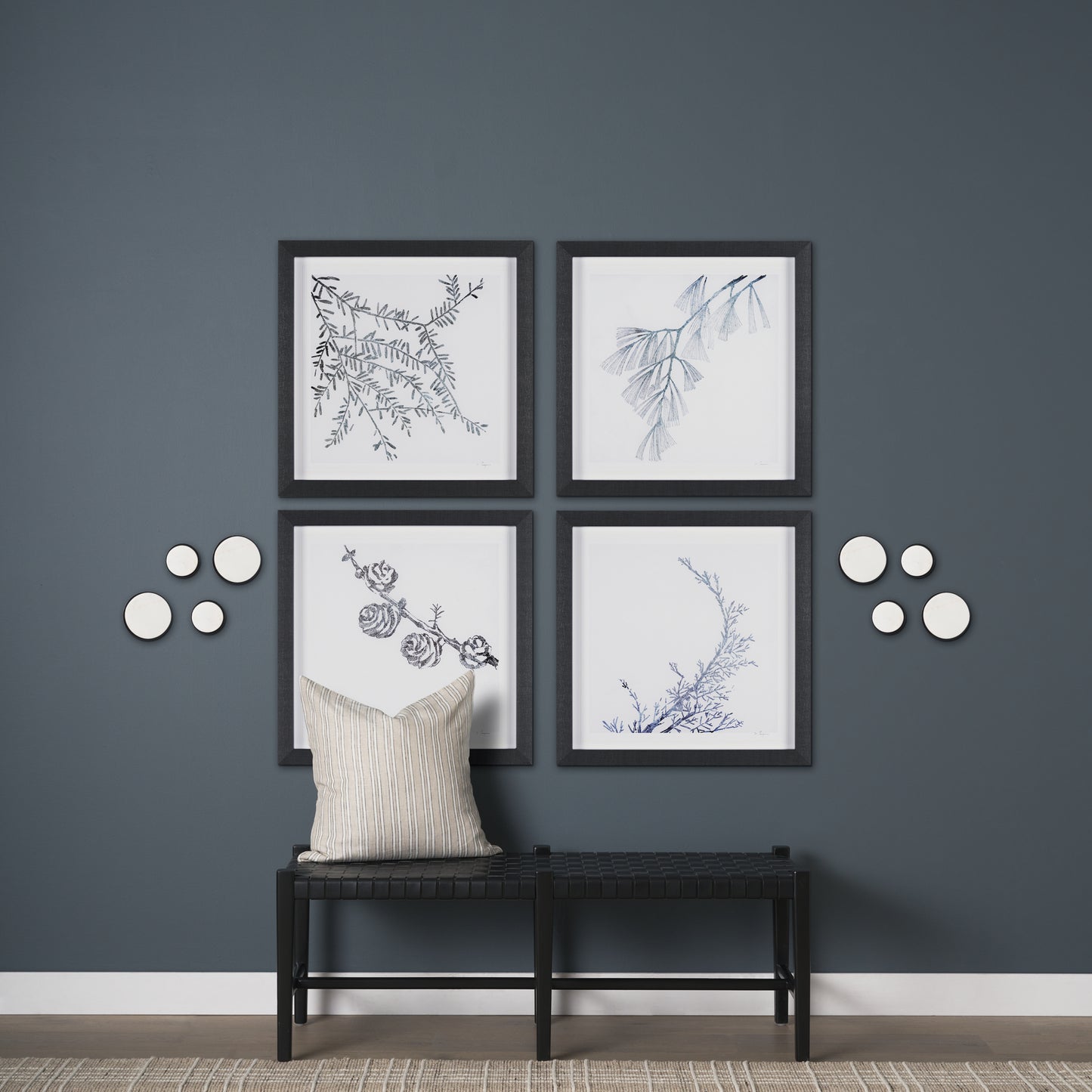 Sophia 5.0 L x 5.0 W x 3.0 H White Marble Set of 2 Wall Hooks