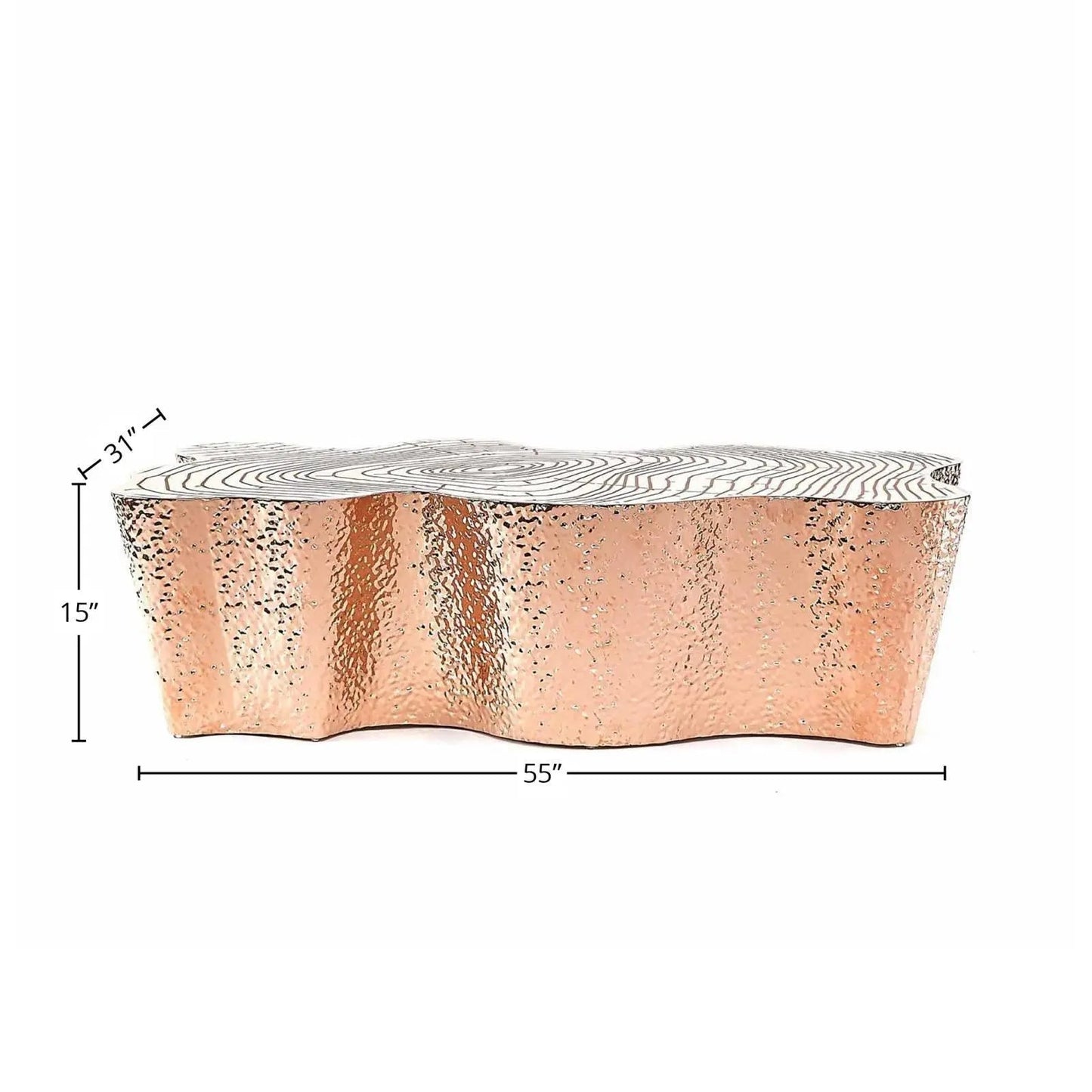 Glacier Rose Gold Coffee Table with Elegant Design