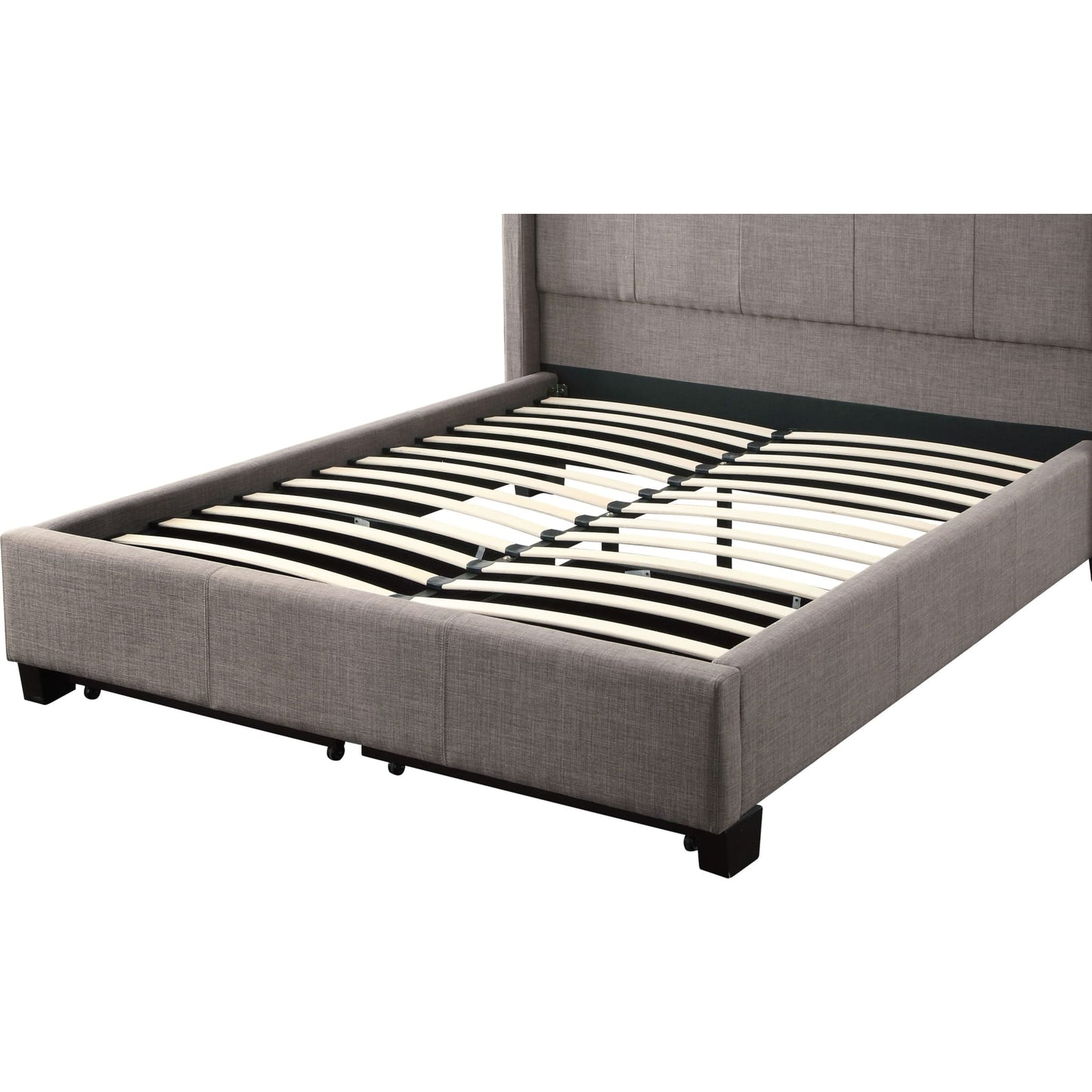 Adona Upholstered Footboard Storage Bed in Dolphin Linen