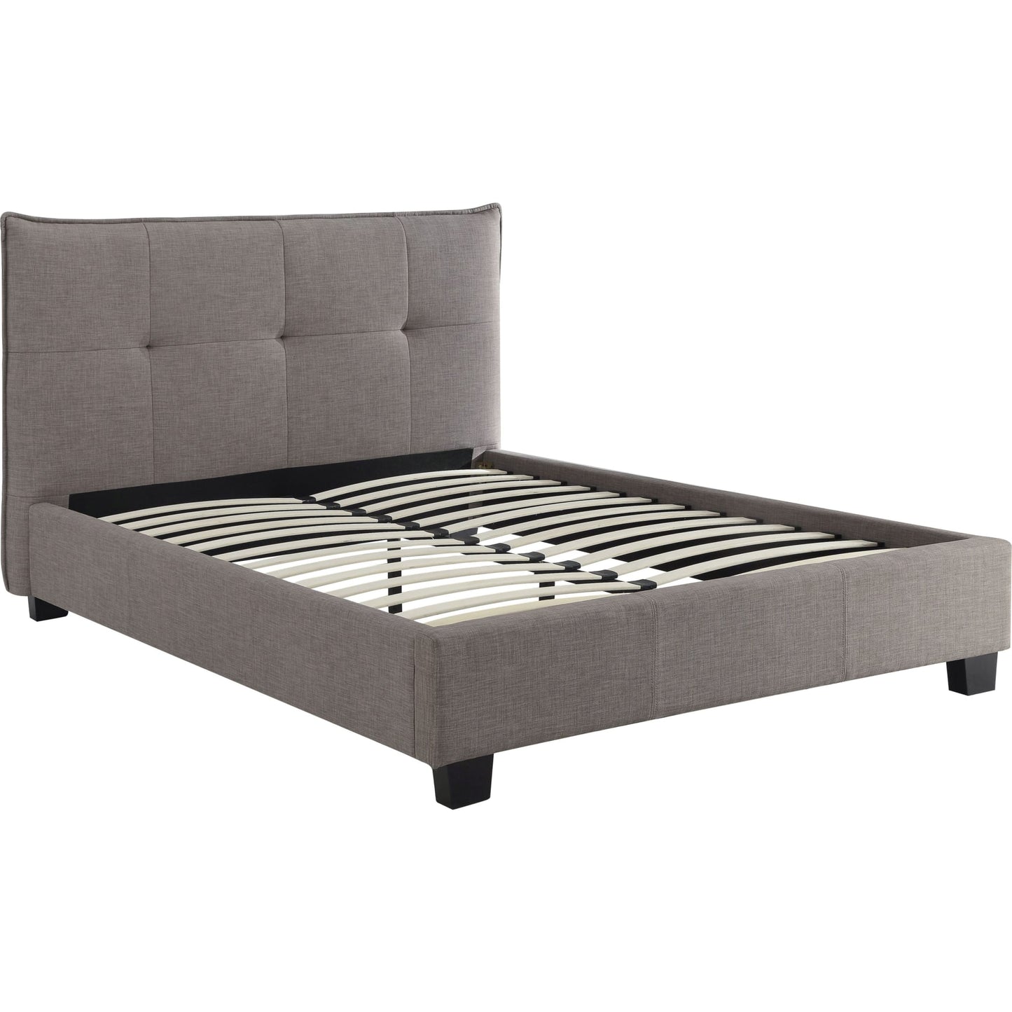 Adona Upholstered Platform Bed in Dolphin Linen