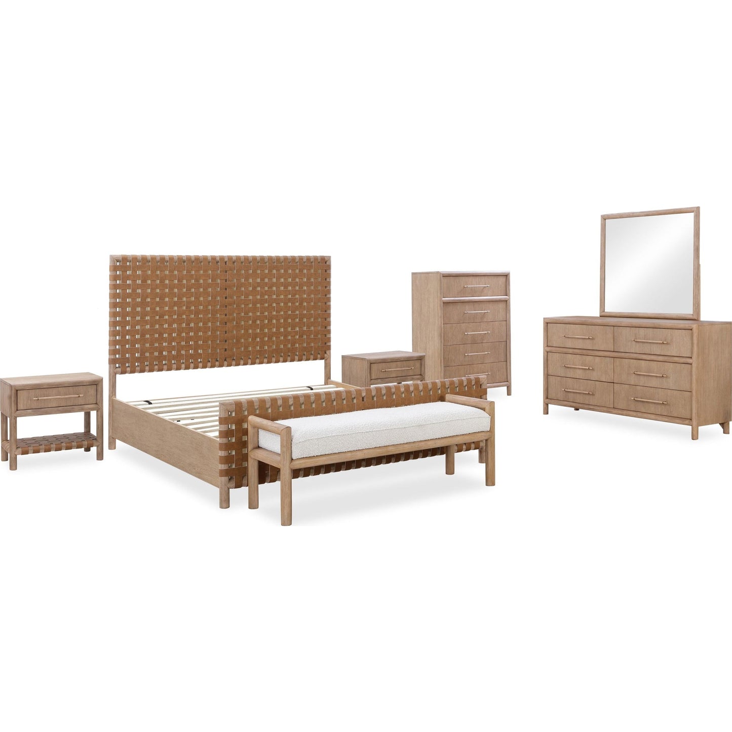 Dorsey Woven Panel Bed in Granola and Ginger