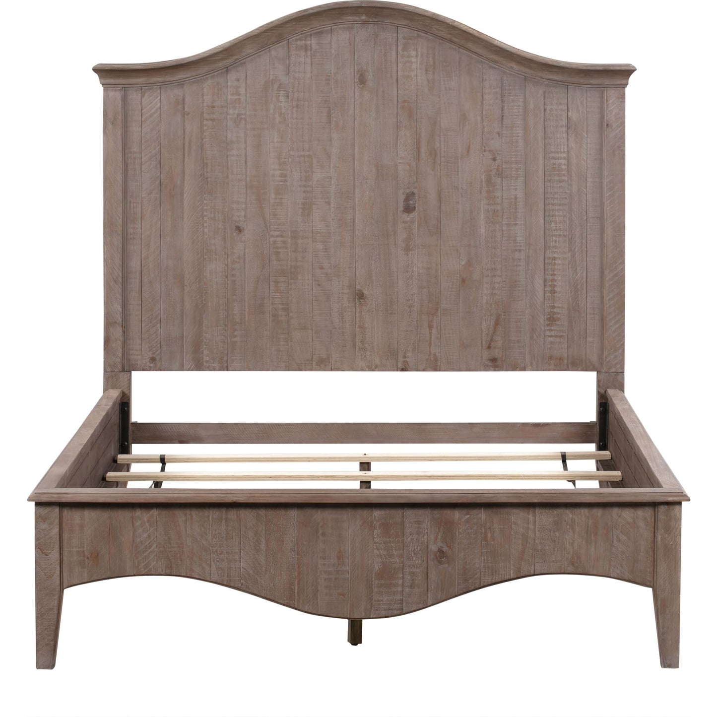 Ella Solid Wood Crown Bed in Camel