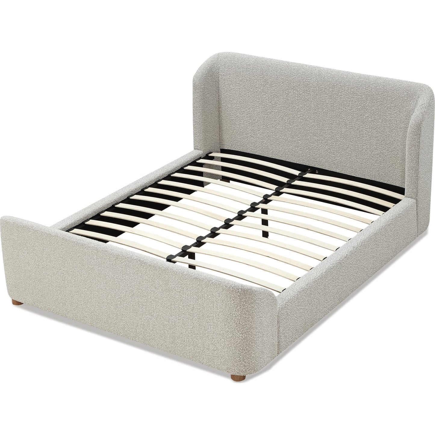 Kiki Upholstered Platform Bed in Cotton Ball Boucle