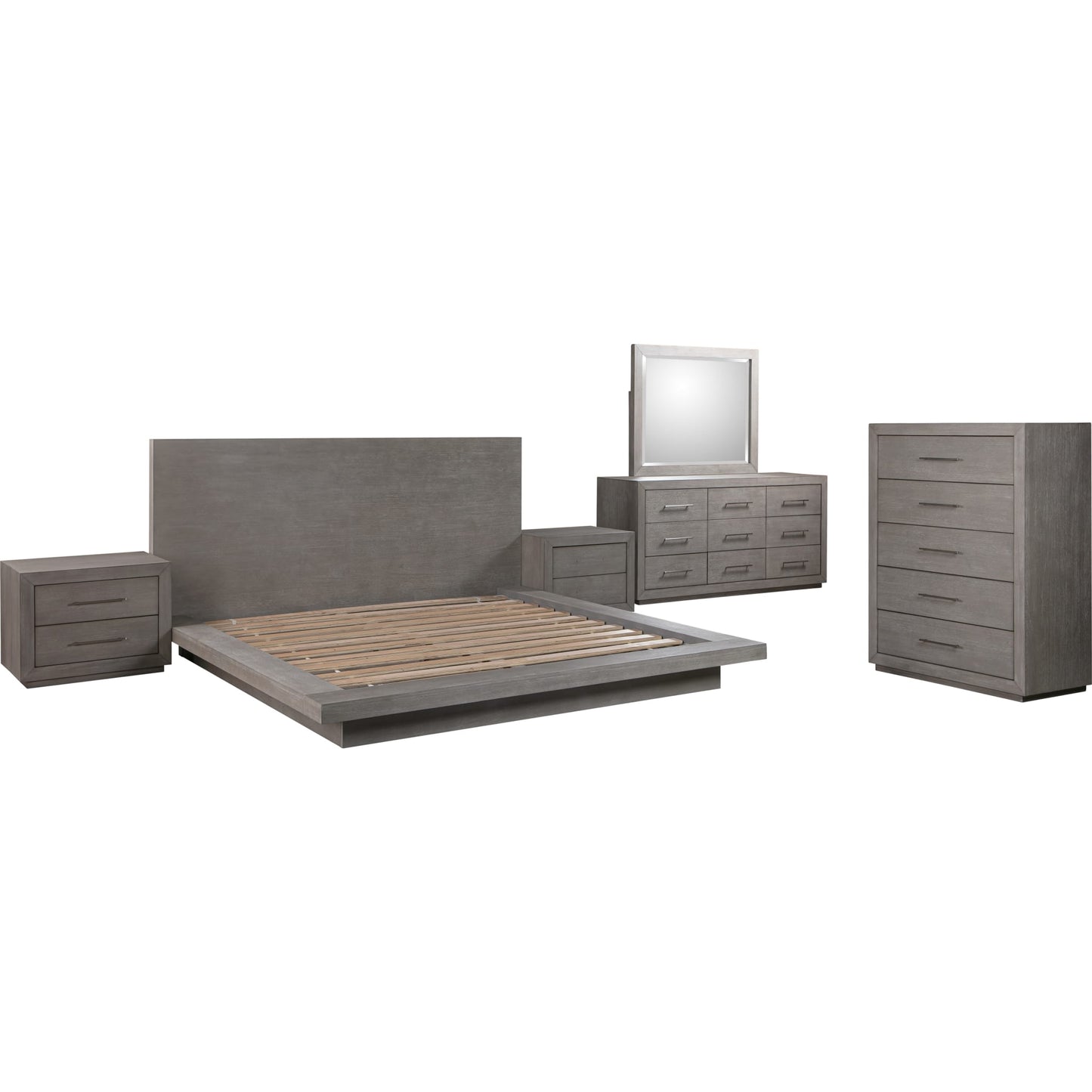 Melbourne Wood Platform Bed in Mineral