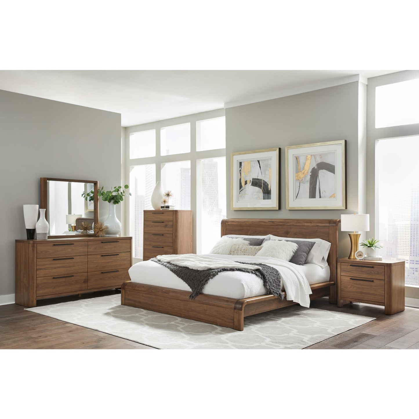 Totes Platform Bed in English Walnut