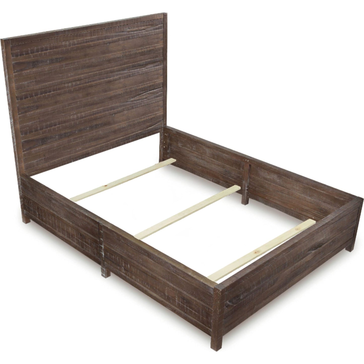 Townsend Solid Wood Low-Profile Bed in Gunmetal