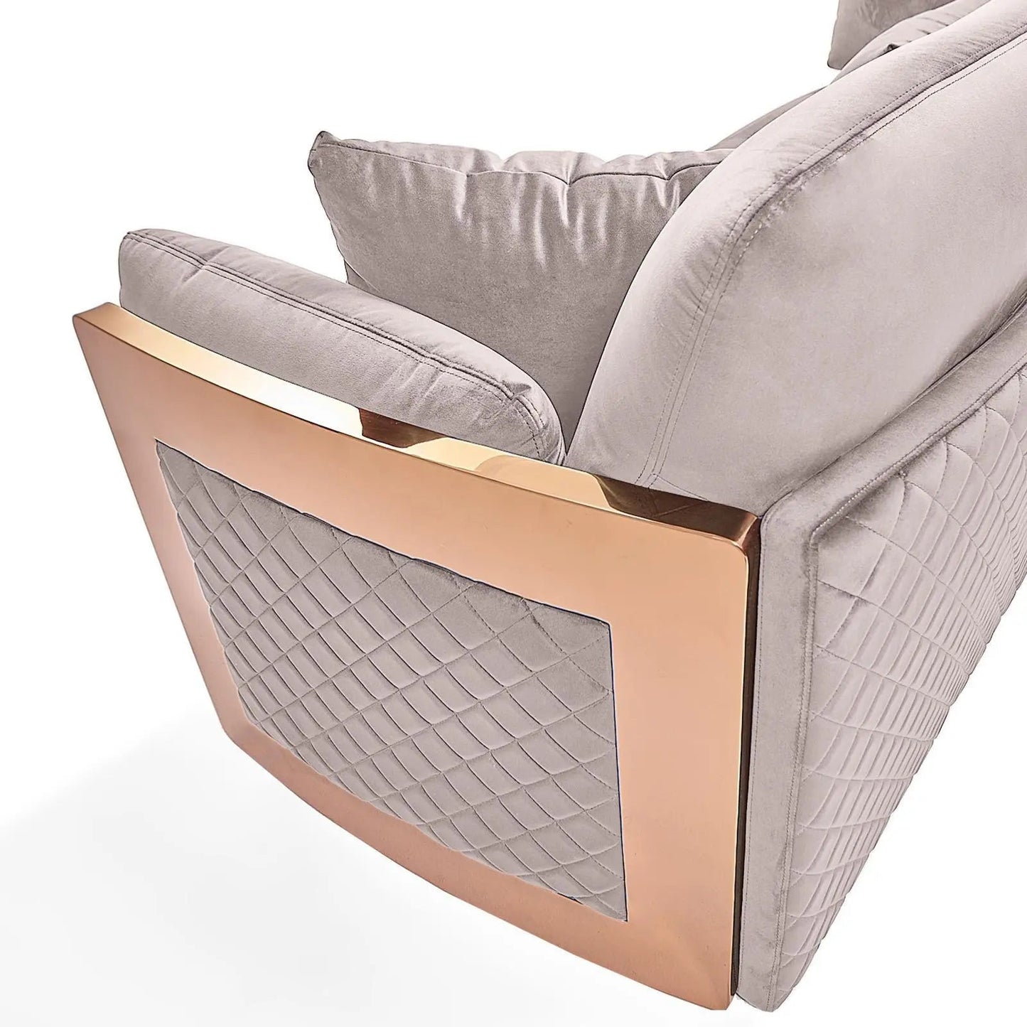 Adagio Rose Gold Luxury Sofa Set in Beige