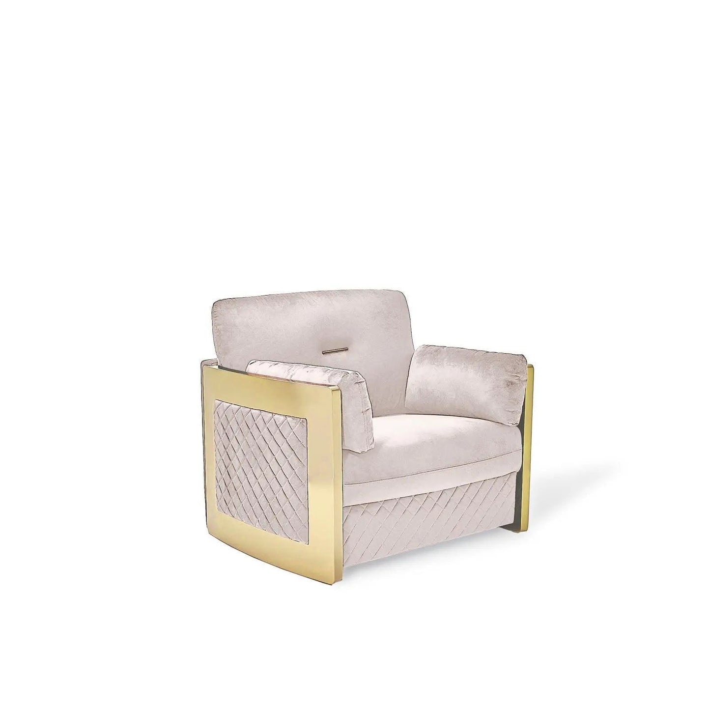 Adagio Titanium Gold Luxury Sofa Set in Beige