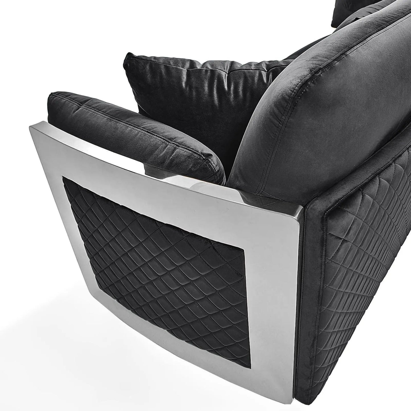 Adagio Silver Luxury Sofa Set in Black