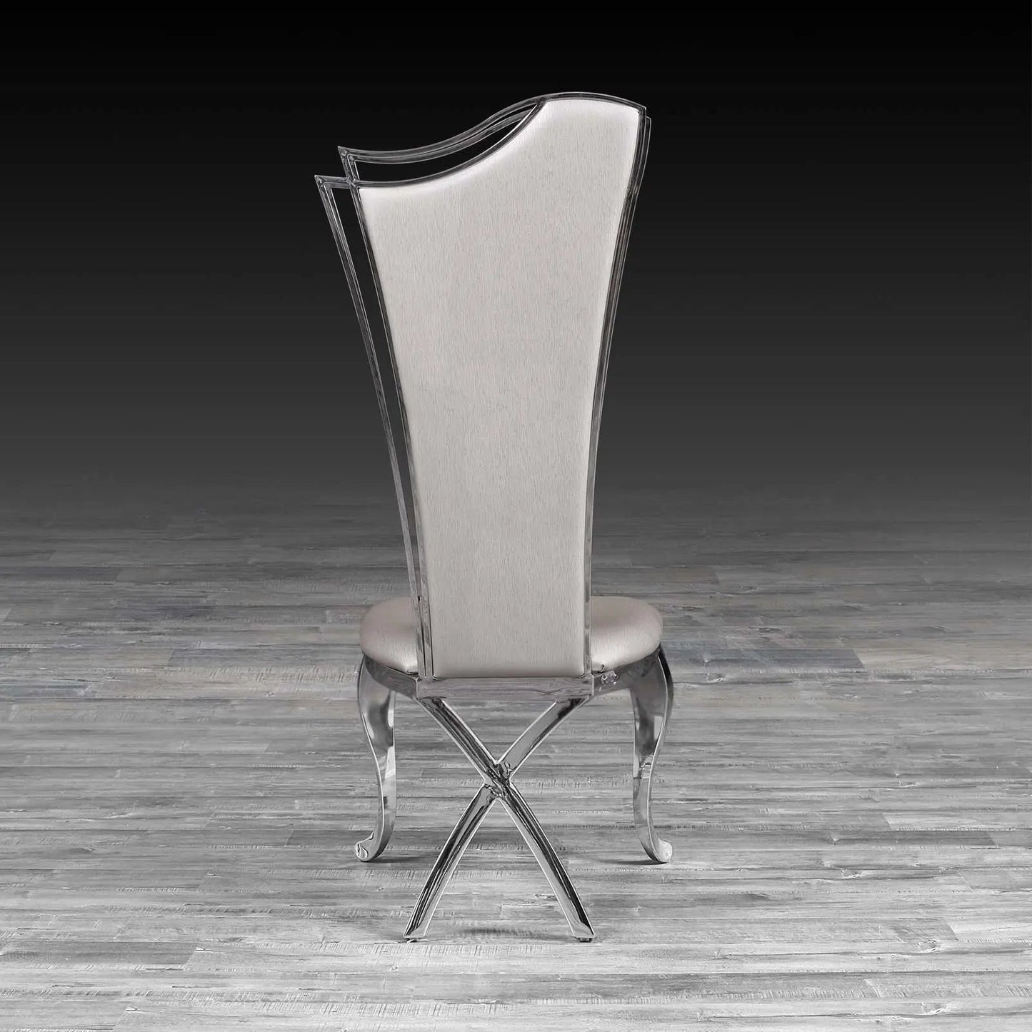 Belladonna Silver Faux Leather Dining Chair