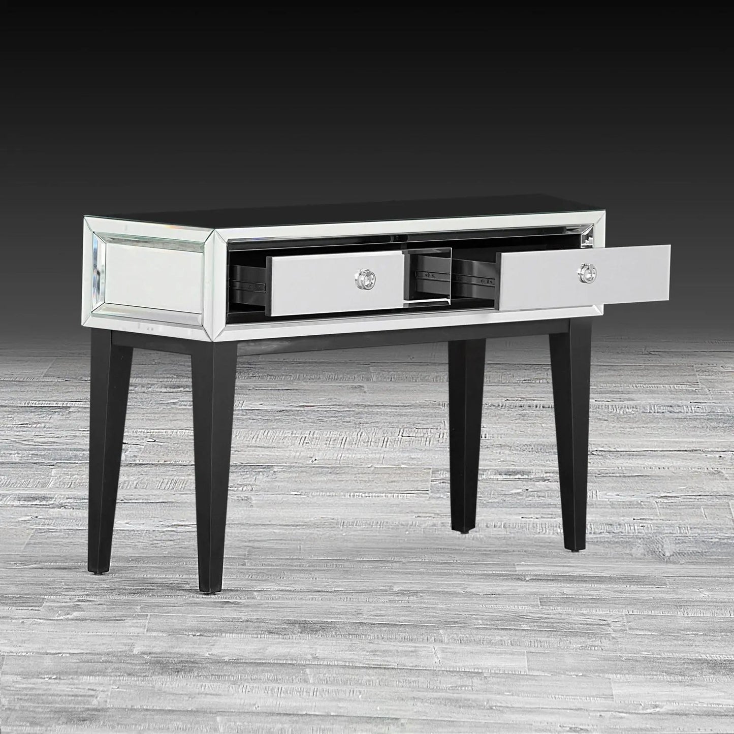 Beverly Mirrored Console Table with Sleek Finish